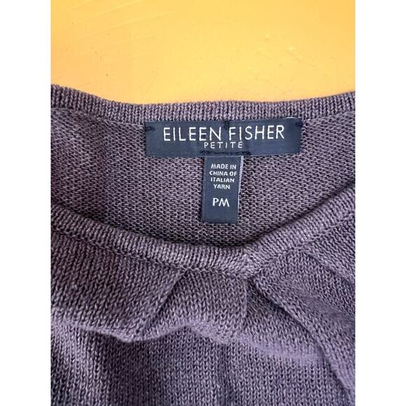 Eileen Fisher Brown Cotton Viscose Silk Knit Sleeveless V-Neck Tank Top PM - Picture 8 of 9